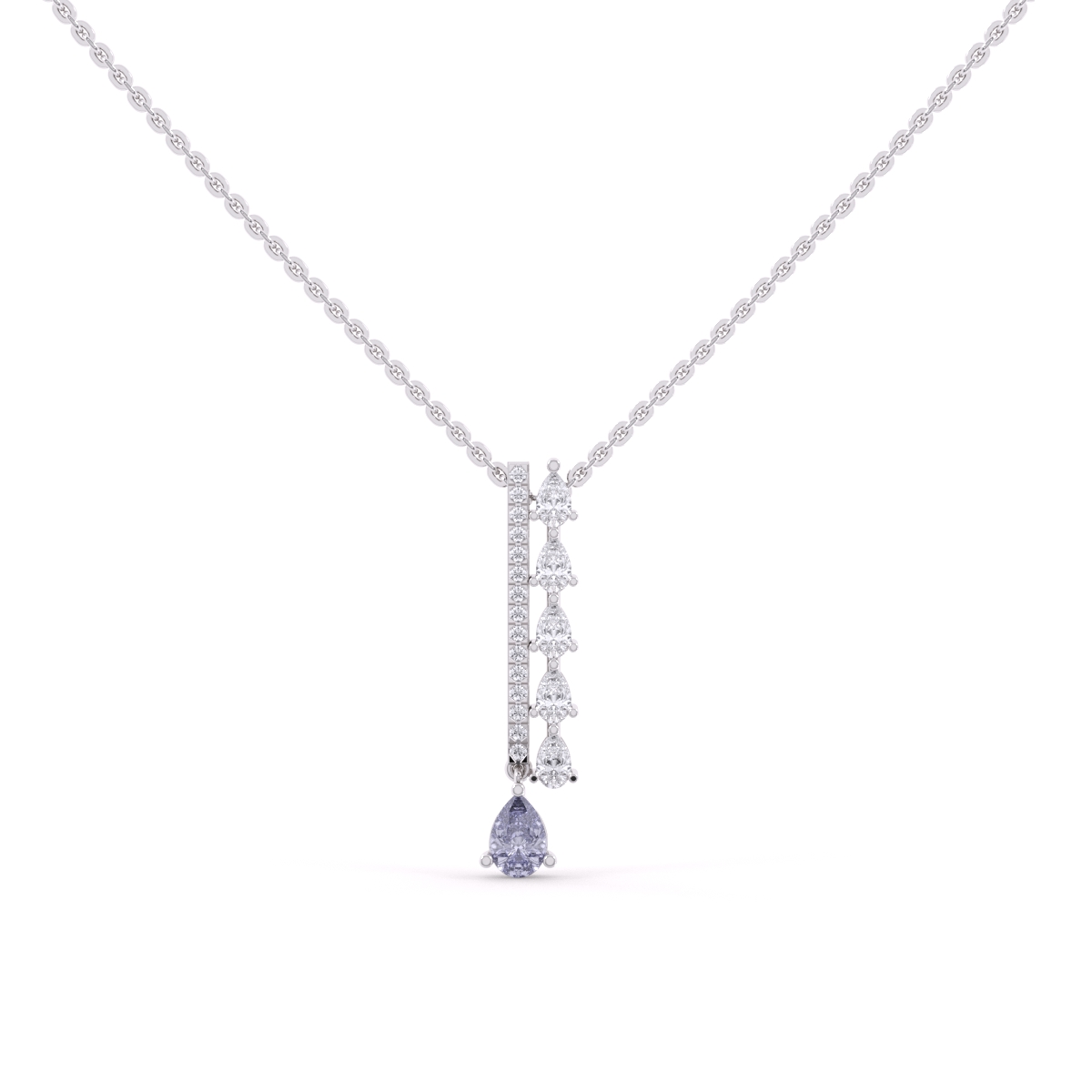Twilight Row Lab Diamond larait Necklace